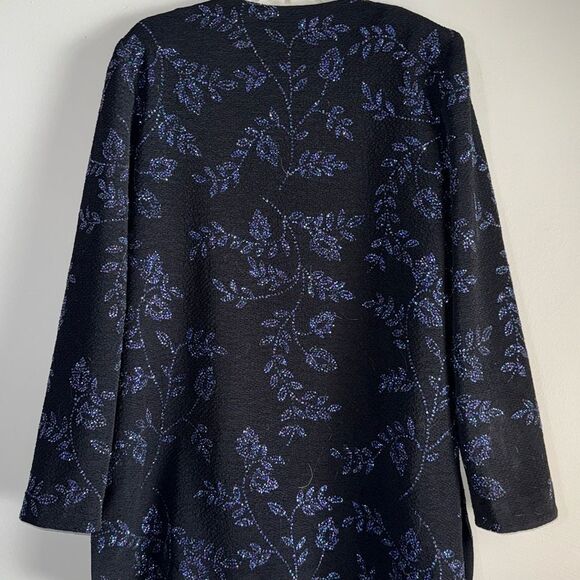 Leslie Fay sparkle floral button-down jacket size 10 - Picture 7 of 8